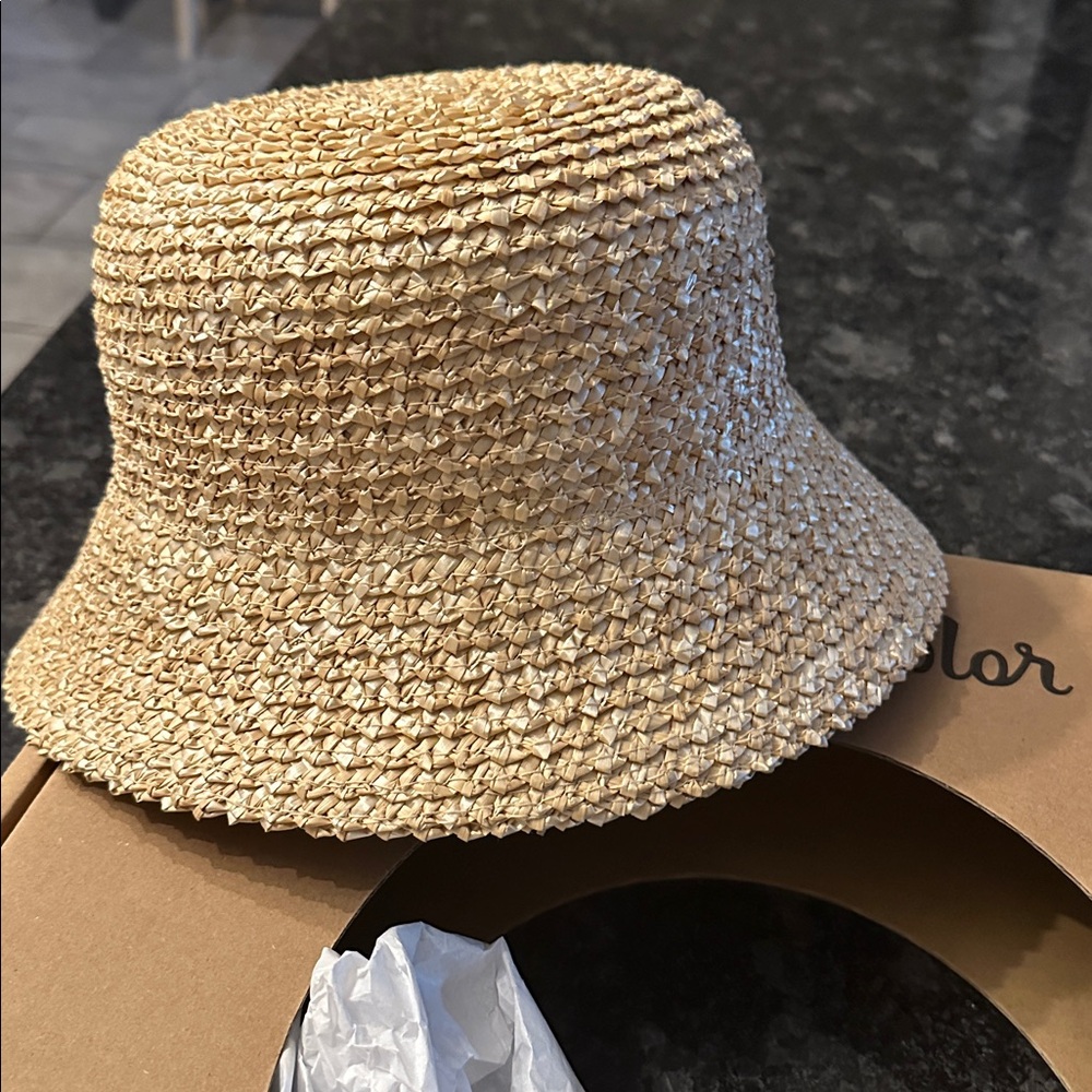 Lack Of Color Natural Straw Inca Bucket Hat - Picture 6 of 6